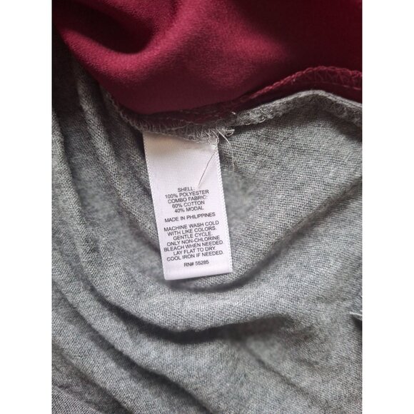 Express Henley Shirt Womens Medium Burgundy Gray - Picture 4 of 7